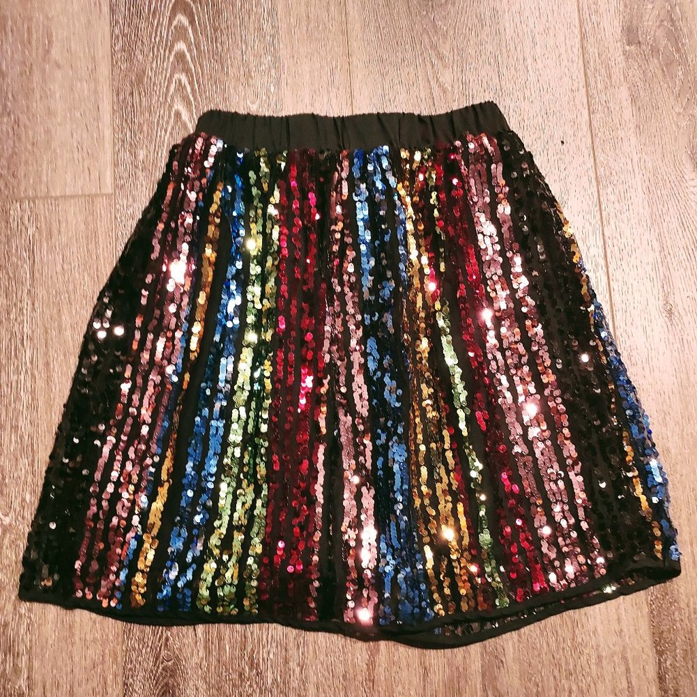 Colorful Sequin Skirt Girls Size 11-12 NEW